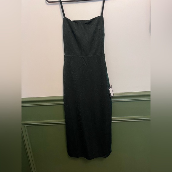 Lulu's Shimmering Black Midi Dress - Picture 6 of 7